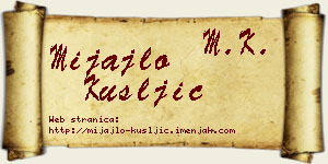 Mijajlo Kušljić vizit kartica